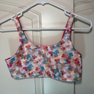 Becco Floral Print Crop Top Bra Sleeveless‎ Casual Activewear Multicolor Size M